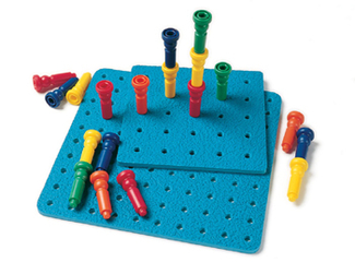 Picture of Tall-stacker pegs & pegboard 25  pegs 8 25-hole board