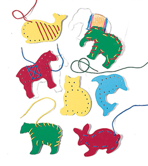 Picture of Lacing & tracing animals 7/pk  ages 3-7