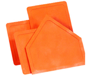 Picture of Throw-down home plate & 3 bases  orange rubber