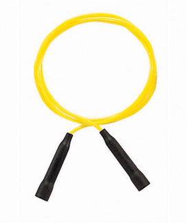 Picture of Speed rope 9 yellow vinyl plastic  shaped black handles