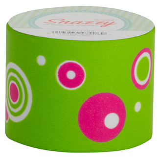 Picture of Snazzy tape pink graphic circles on  green