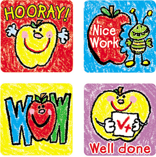 Picture of Stickers apples kid-drawn 120/pk  acid & lignin free