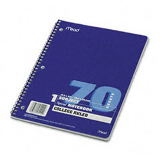 Picture of Notebook spiral single 70 sht ct  subject