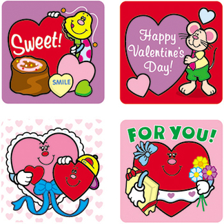Picture of Stickers valentines day 120/pk acid  lignin free