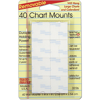 Picture of Magic mounts chart mounts 1in x 1in  pack of 40