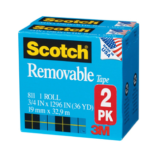 Picture of Scotch removable tape 1/2x1296 2pk