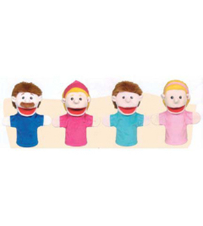 Picture of Family bigmouth puppets caucasian  family of 4