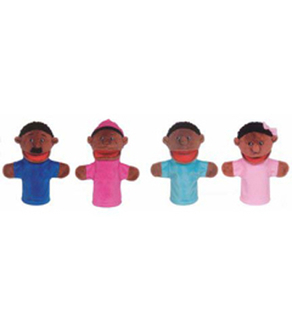 Picture of Family bigmouth puppets african  american family of 4