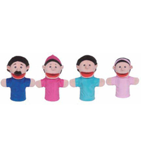Picture of Family bigmouth puppets hispanic  family of 4