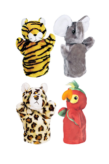 Picture of Zoo puppet set ii includes elephant  tiger parrot and leopard