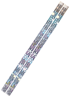 Picture of Snowflake glitters 12pk  motivational fun pencils