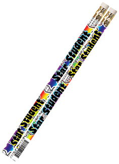 Picture of Star student 12pk motivational fun  pencils