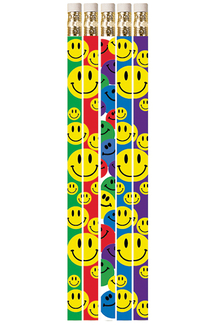 Picture of Happy face asst 12pk motivational  fun pencils