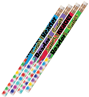 Picture of Super reader 12pk motivational fun  pencils