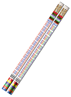 Picture of Multiplication tables 12pk  motivational fun pencils