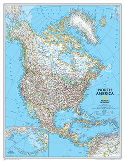 Picture of North america wall map 24 x 30