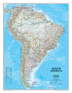 Picture of South america wall map 24 x 30