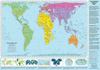 Picture of Peters world laminated map in tube  35x51