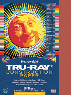 Picture of Tru ray 9 x 12 holiday red 50 sht  construction paper