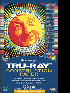 Picture of Tru ray 9 x 12 black 50 sht  construction paper