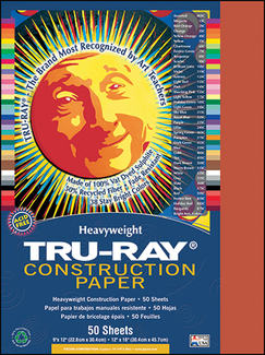 Picture of Tru ray 9 x 12 festive red 50 sht  construction paper