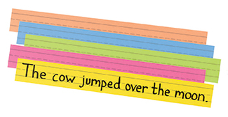 Picture of Peacock super brt sentence strips  3 x 24 assorted colors 100/pk