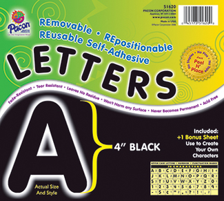 Picture of Self adhesive letter 4in black