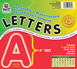 Picture of Self adhesive letter 4in red