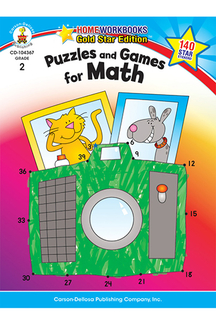 Picture of Puzzles & games for math home  workbook gr 2