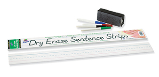 Picture of Dry erase sentence strips white 3 x  24