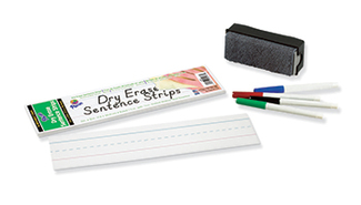 Picture of Dry erase sentence strips white 3 x  12