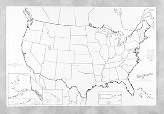 Picture of Giant us map 48in x 72in