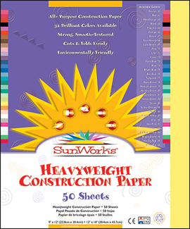 Picture of Sunworks 9x12 yellow 50ct  construction paper
