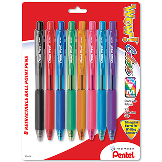 Picture of Pentel 8pk wow retractable ball  point pens assorted