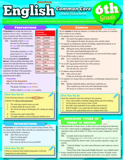 Picture of English common core 6th grade  laminated study guide