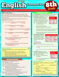 Picture of English common core 8th grade  laminated study guide