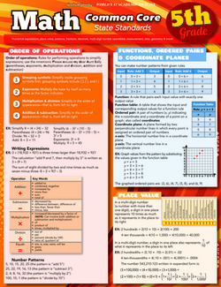 Picture of Math common core 5th grade  laminated study guide