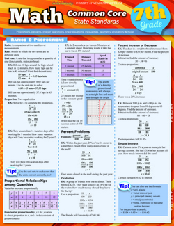 Picture of Math common core 7th grade  laminated study guide