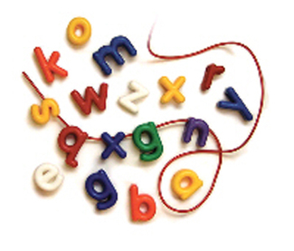 Picture of Lowercase manuscript letter beads