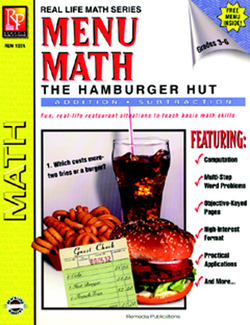 Picture of Menu math hamburger hut book-1 add  & subtract