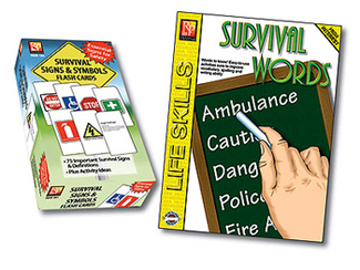 Picture of Survival signs symbols flash cards  & survival wrds activity book