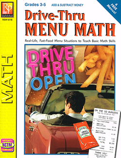 Picture of Drive thru menu math add & subtract  money