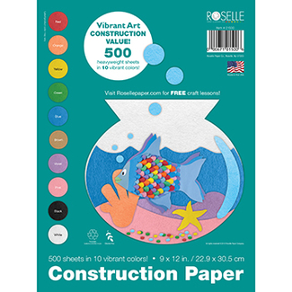 Picture of Roselle super value 500pk vibrant  art construction paper pack