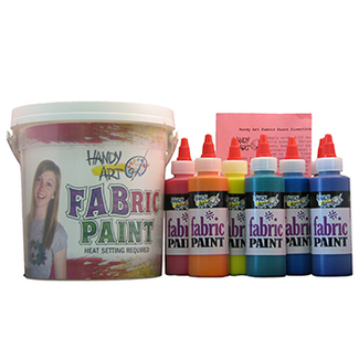 Picture of Handy art fabric paint bucket kit  9 - 4oz bottles