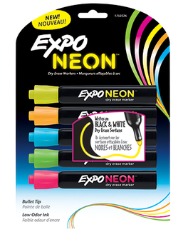 Picture of Expo neon bullet 5/pk pnk org yel  grn blu carded