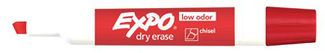 Picture of Expo 2 low odor dry erase marker  chisel tip red