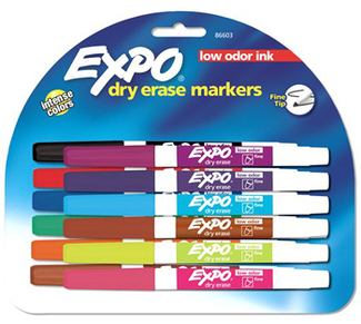 Picture of Expo low odor dry erase 12 color  marker set fine tip