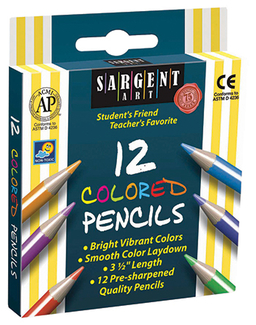 Picture of Sargent art half-sized colored  pencils 12 color set