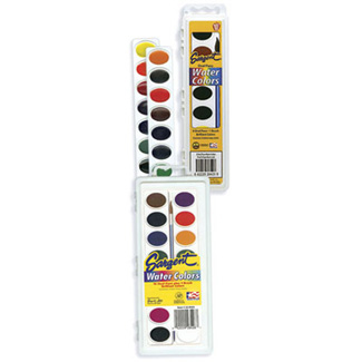 Picture of 8ct art time premium oval  watercolor cake set w/ brush