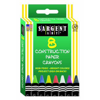 Picture of 8ct construction paper crayon  standard size peggable box